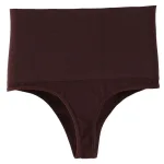 String Gainant Sans Couture - Taille Haute Marron