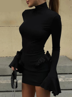 robe mini col roulé slim fit pour femme