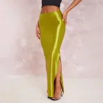 Jupe Longue Fendue Taille Haute