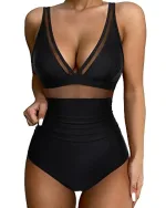 maillot femme col V plongeant