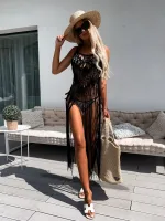 tunique crochet à franges