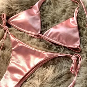 bikini brésilien satiné 2 pièces femme