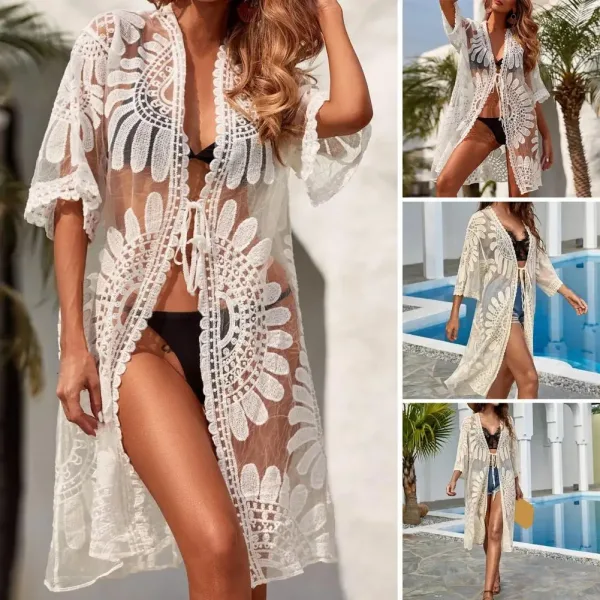 kimono de plage dentelle femme