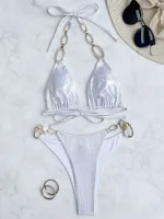 bikini de plage 2 pièces avec accent métallique