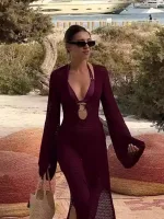 robe fendue pour femme