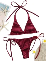 bikini coloré satiné femme