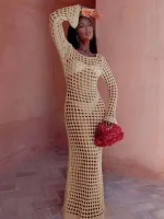 robe tricotée confortable pour la plage