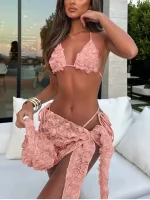 maillot de bain bikini femme avec jupe volantée