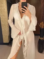 robe longue femme style plage volants